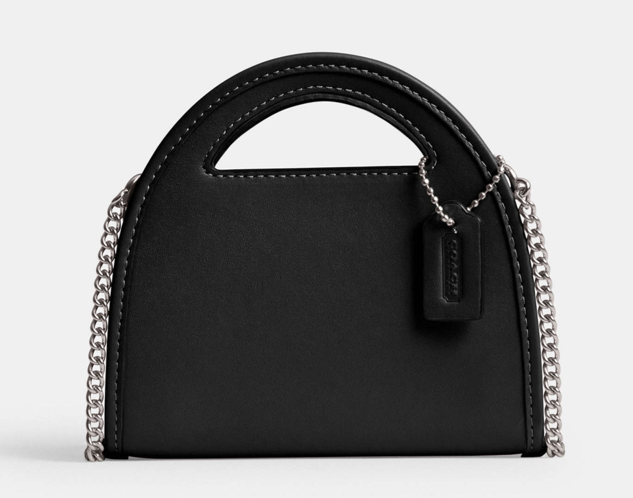 Coach Glovetanned Top Handle Card Case Coin Purse Chain Crossbody