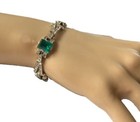 TRIFARI 'Alfred Philippe' Emerald and Diamante Art Deco Link Bracelet — photo 2