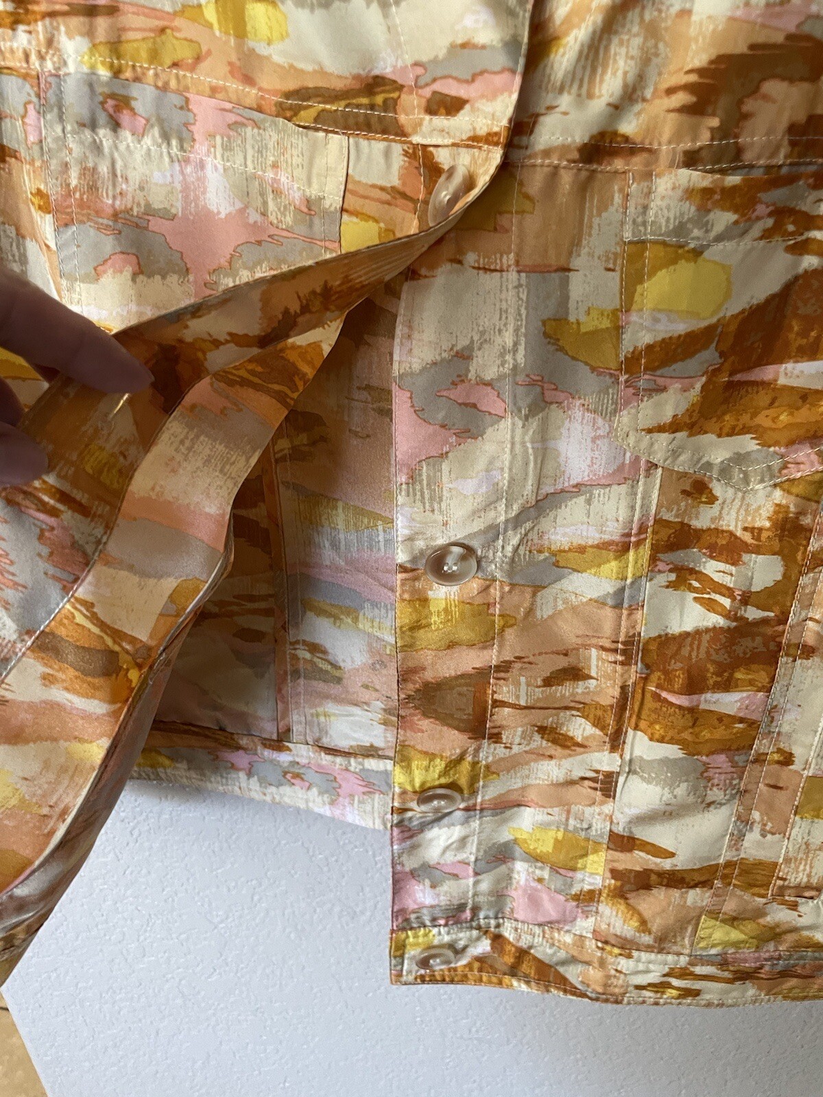 Pendleton Jacket Silk Womens M Pockets Rust Yello… - image 4