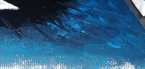 Pintura al óleo original de 3 piezas Twin Fish MOON - creada por: Will J. Thompson Jr. - Imagen 9 de 12