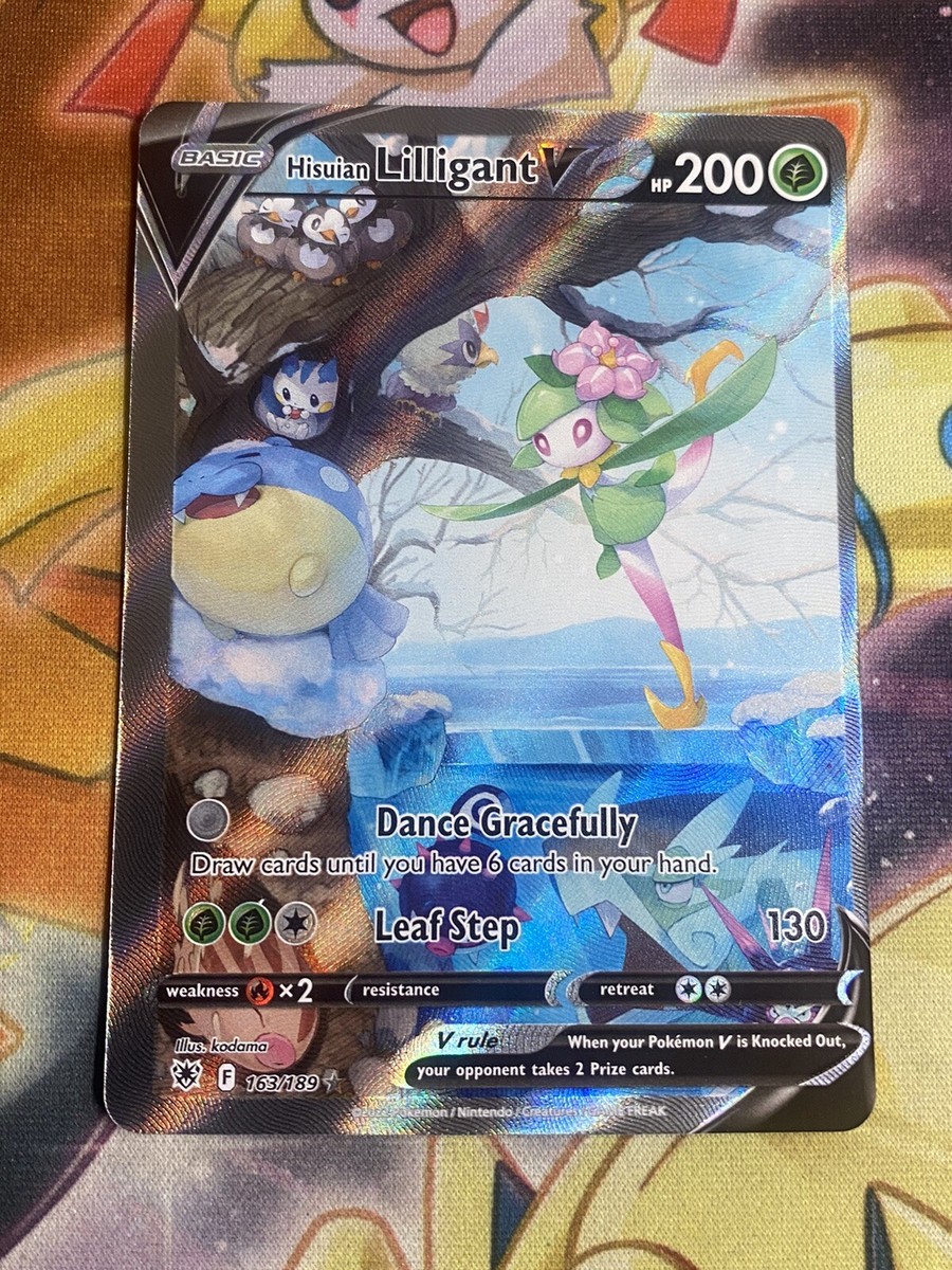 Pokmon Hisuian Lilligant V Astral Radiance 163/189 Holo Ultra Rare Miscut  OC