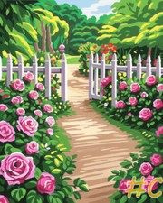 Rose Garden - Printed Needlepoint Canvas for DIY Embroidery FA225