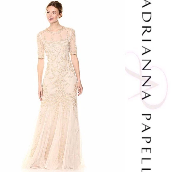 Vestido largo con cuentas Adrianna Papell Foto 4 de 4