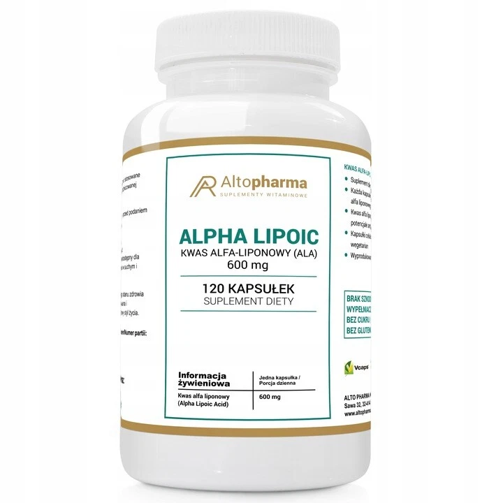 Alpha Liponsäure ALA 600mg 120/240/360 Vege Kapseln hohe Dosis Lipoic Acid