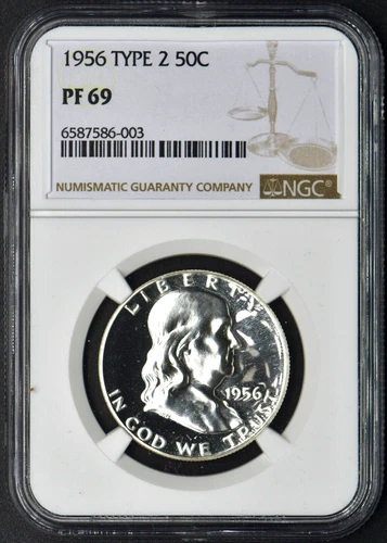 1956 50C Franklin Type 2 NGC PF 69 ✪COINGIANTS✪