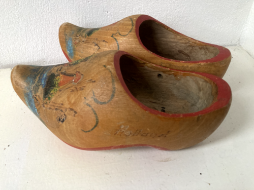 Pair Of Small Vintage Souvenir Wooden Dutch Holland Clogs Windmill Design, 15 cm - Picture 6 of 7