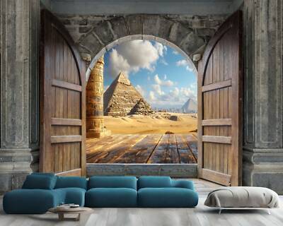 3D Holz Burg Pyramiden Tapete Wandbild Abnehmbar Abwaschbar Abziehen & Kleben