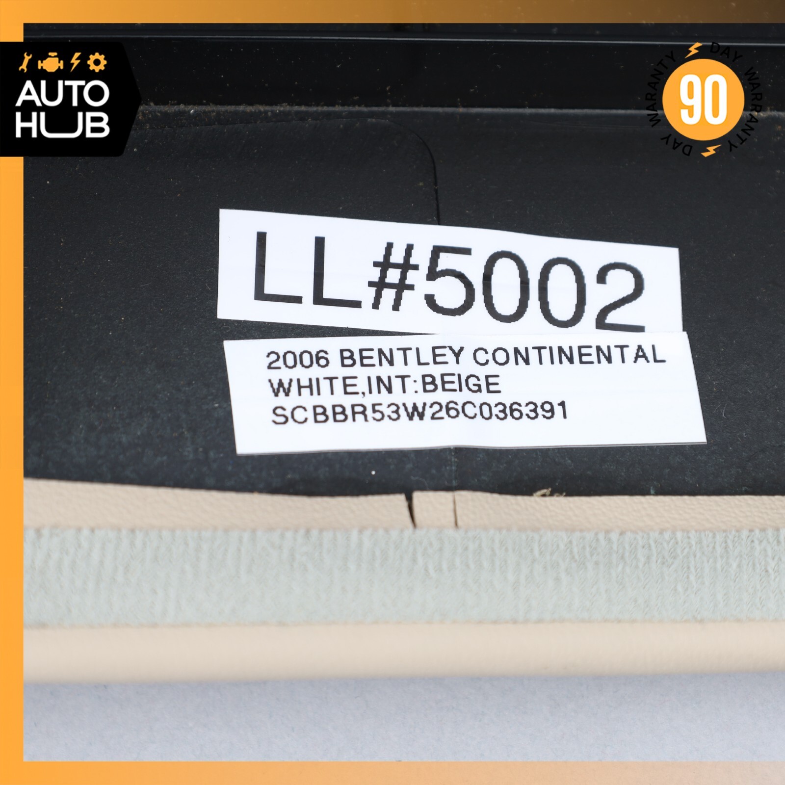 06-13 Bentley Continental Flying Spur Rear Side Headliner Cover Trim OEM 80k