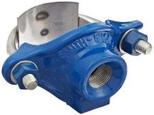 Smith-Blair Ductile Iron Saddle Clamp, Stainless Steel Single Strap, 3" Pipe