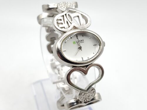 Lucky Brand Uhr Damen silberfarben Herz Manschette Band 26 mm neue Batterie 6" - Bild 2 von 12