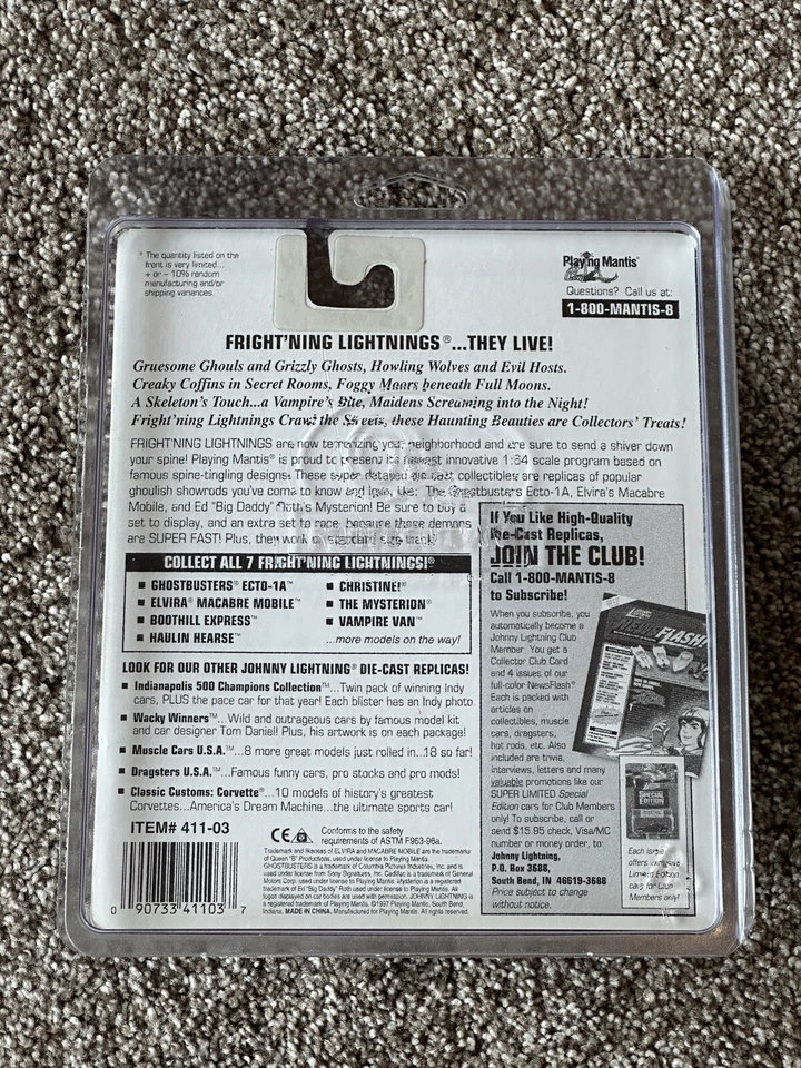 1997 Johnny White Lightning Fright'ning Lightning серия 3 Ghostbusters Ecto-1A - Изображение 2 из 3