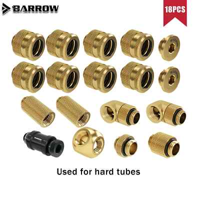 Barrow Fitting Kit OD12mm/14mm/16mm Hand Compression Hard Tube Fitting G1/4''