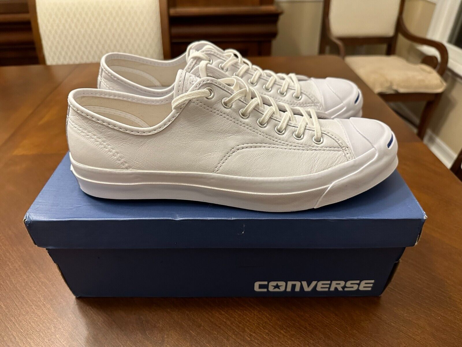 zeker Cyclopen Premedicatie New Converse Leather Jack Purcell Signature Ox White Men&#039;s 12 Rare  Style | eBay