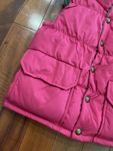 Polo Ralph Lauren Puffer Vest M 8-10 Reversible Youth Goose Down Pink Green - Picture 3 of 17