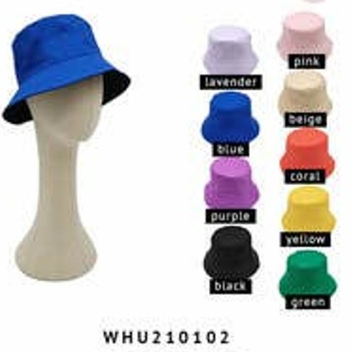 Solid Color Cotton Bucket Hat Purple - Picture 3 of 3