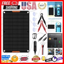 Versatile 10W Solar Battery Charger with Alligator Clip for Cars & Motorcycles