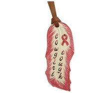 SHILOH "COWGIRL TOUGH" PINK PAINTED LEATHER TIE ON FEATHER 175794