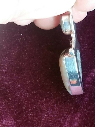 925 sterling silver OCEAN JASPER GREEN NATURE CALMING TRIANGL ARROW pendant NWOT - 第 7/7 張圖片