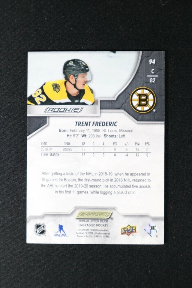 2019-20 Upper Deck Engrained Hockey #94 Trent Fredrick Rookie Card RC #/49 G - Image 2 of 3
