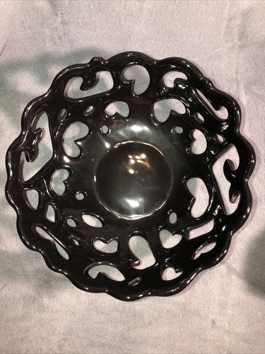 Gordon Ramsay hoch gebranntes Porzellan schwarz netzförmiges Herzstück Brot-/Obstschale - Bild 3 von 8