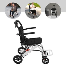Portable Foldable Wheelchair Handcart with Storage Bag (Including Storage Bag)