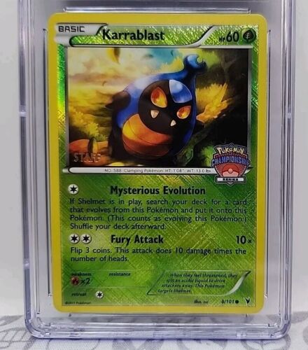 Karrablast 8/101 Holo 2011 City Championship Staff Pokemon Promo Graded CGC 9.5 - Picture 4 of 8