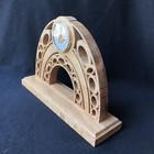 Desk Mantle Clock Wood Hand Carved Scroll Work Handmade Battery-Operated UNIQUE! — photo 3