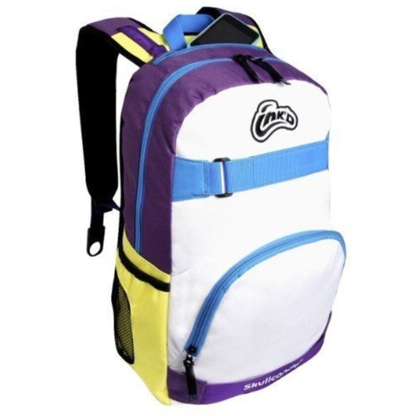 NEW NWT Skullcandy INK'D Antic BOOK BAG BACKPACK BOOKBAG Skull Candy WHITE