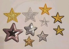 EMBROIDERED Sequined IRON ON PATCH - Different Sizes - Lot Of 10