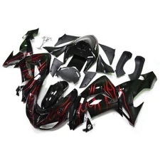 Motorcycle Fairings Kit Fit For 06-07 Ninja ZX10R Bodywork Set Red Flame Black