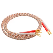Audio HiFi Speaker Cable Flat OFC Single Wire Banana/Y Spade Audiophile Cord DIY