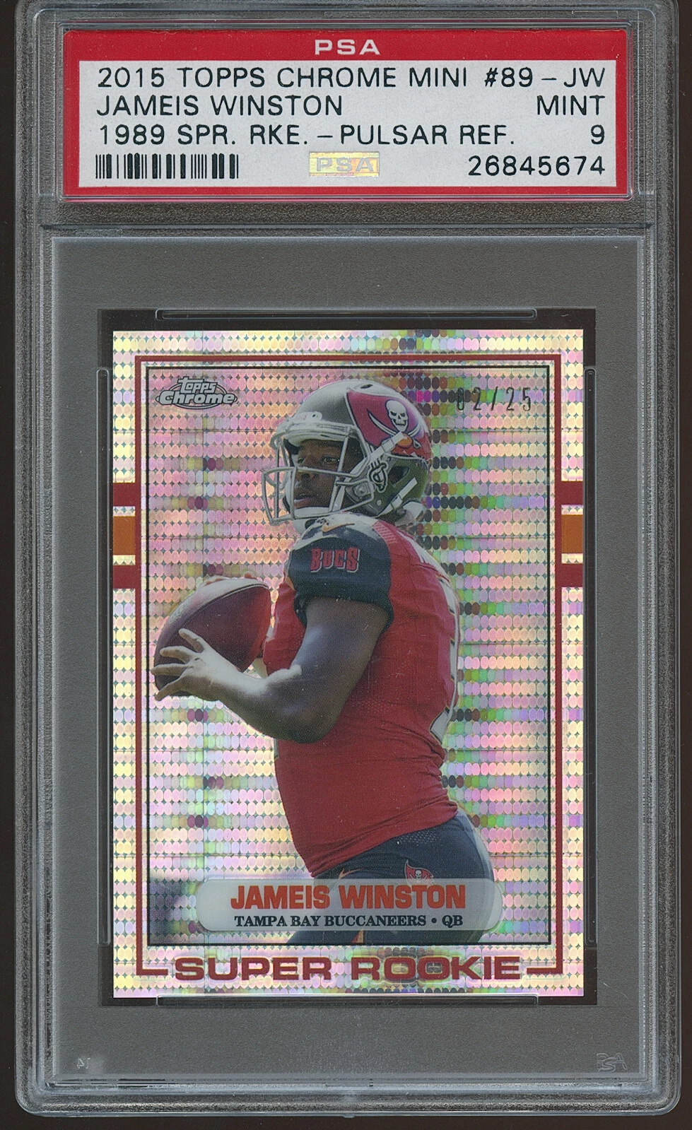 Jameis Winston Topps Chrome Mini 1989 Super Rookie #89JW Pulsar Refractor
