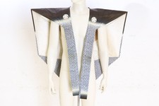 Japanese Vintage Samurai Kataginu Vest Top Kamishimo Silk Paper Crest Showa  