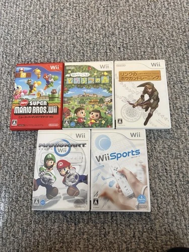 5 Japanese wii games.  Mario, Animal Crossing, Zelda and Wii sports