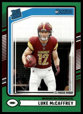 2024 Donruss #302 Luke McCaffrey Press Proof Green Washington Commanders Rookie