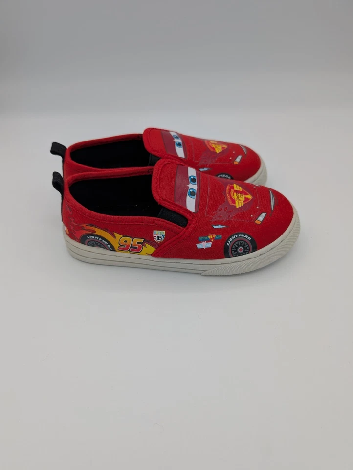 Disney Pixar Cars Lightning McQueen Lona Slip On Pistón Taza Juvenil Talla 10 Foto 4 de 4