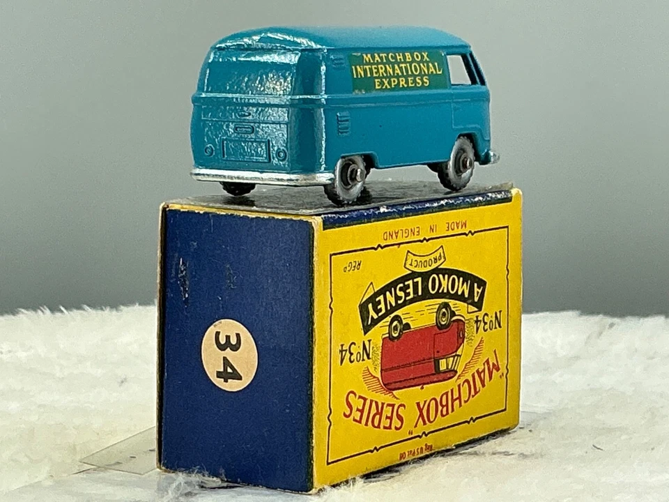 Matchbox Lesney 1957#34A Volkswagen micro van"SILVER WLS" n,MINT boxed, all orig - Image 4 of 4