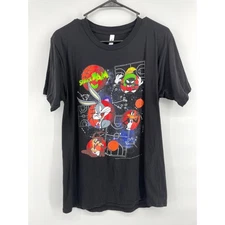 Space Jam T Shirt Uni Mens Size M Black Bugs Bunny Marvin Martian Cartoon