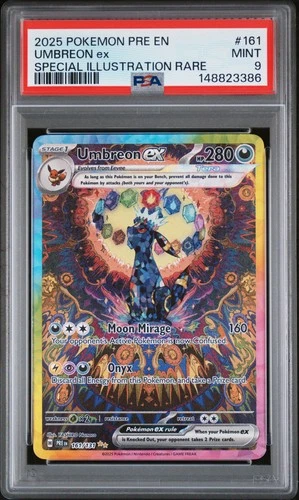 2025 POKEMON PRISMATIC EVOLUTIONS SPECIAL ILLUSTRATION RARE UMBREON EX PSA 9