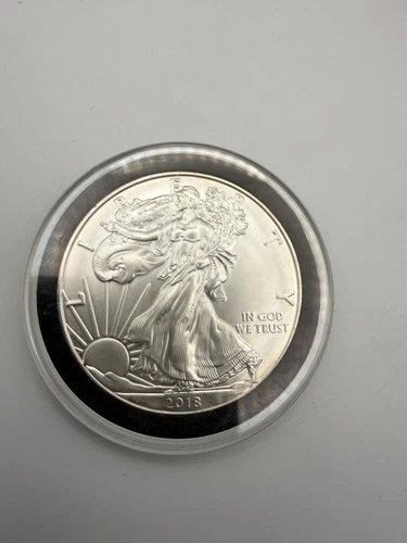 2018 Silver American Eagle $1 - BU - Brilliant Uncirculated - In Capsule