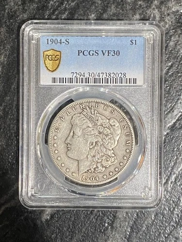 1904-S Morgan Silver Dollar - PCGS VF 30 GOLD SHIELD