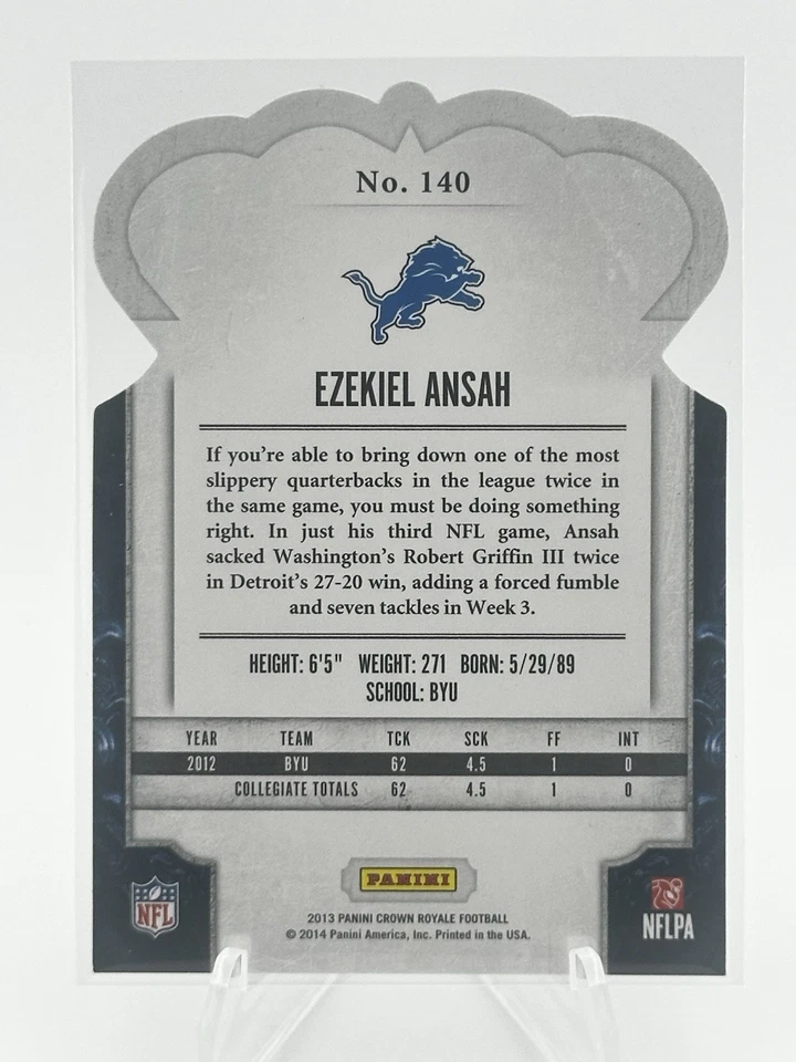 Ezekiel Ansah 2013 Panini Crown Royale Silver Holo Card /199 #140 - Image 2 of 2