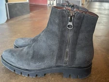 Women's Eric Michael Double Zip Black Suede Boots EU39/US 8.5 Hand Made In Spain