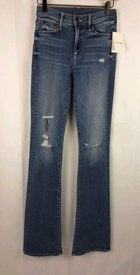 Mother The Insider Weekend Warrior Jean Sz-25 Distressed Denim New 