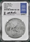 2021 AMERICAN SILVER EAGLE T-2 NGC MS70 FIRST DAY OF ISSUE GAUDIOSO HAND SIGNED