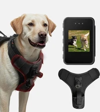 Dog Harness Camera, 1080P Camera with 1.54” Video Playback Function Screen, Reco
