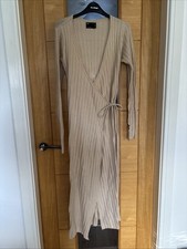 ASOS women’s Beige Wrap Knitted Dress, Size 10.