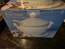 Himark 4 piece 3 QT Soup Tureen - With cover, ladle and plate