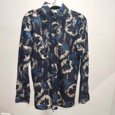 Vintage 70s Kings Road Sears Disco Shirt Floral Psychedelic M Dagger Funky