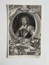 Antique Engraving – Edward Sackville, 4th Earl of Dorset – Lord Chamberlain 1741